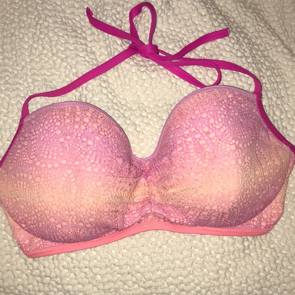 Pink & Orange Crochet Ombré Bikini Top